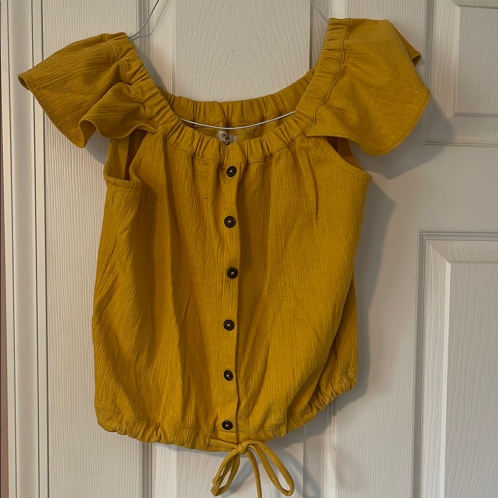 Yellow Button-Up Women's Top